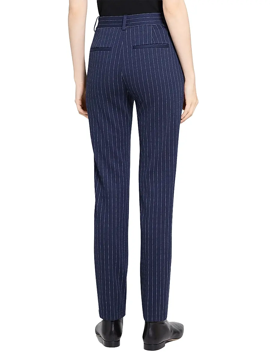 Theory Women's Pinstriped Crepe Slim-Fit Pants | Thumbnail 5 Theory Women's Pinstriped Crepe Slim-Fit Pants | Thumbnail 5