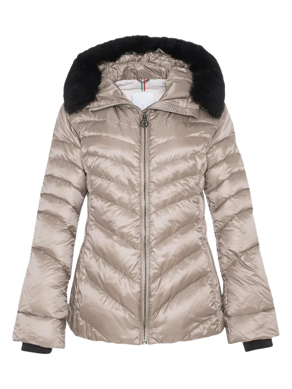 Gorski Women's Apres-Ski Jacket with Detachable Toscana Lamb Hood Trim