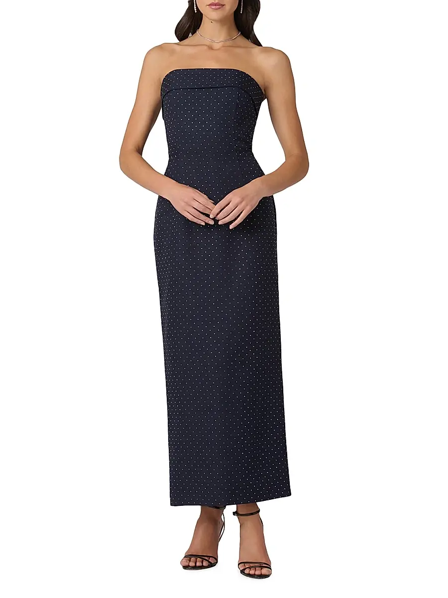 Shoshanna Women's Liza Crystal-Studded Twill Strapless Dress | Thumbnail 2 Shoshanna Women's Liza Crystal-Studded Twill Strapless Dress | Thumbnail 2