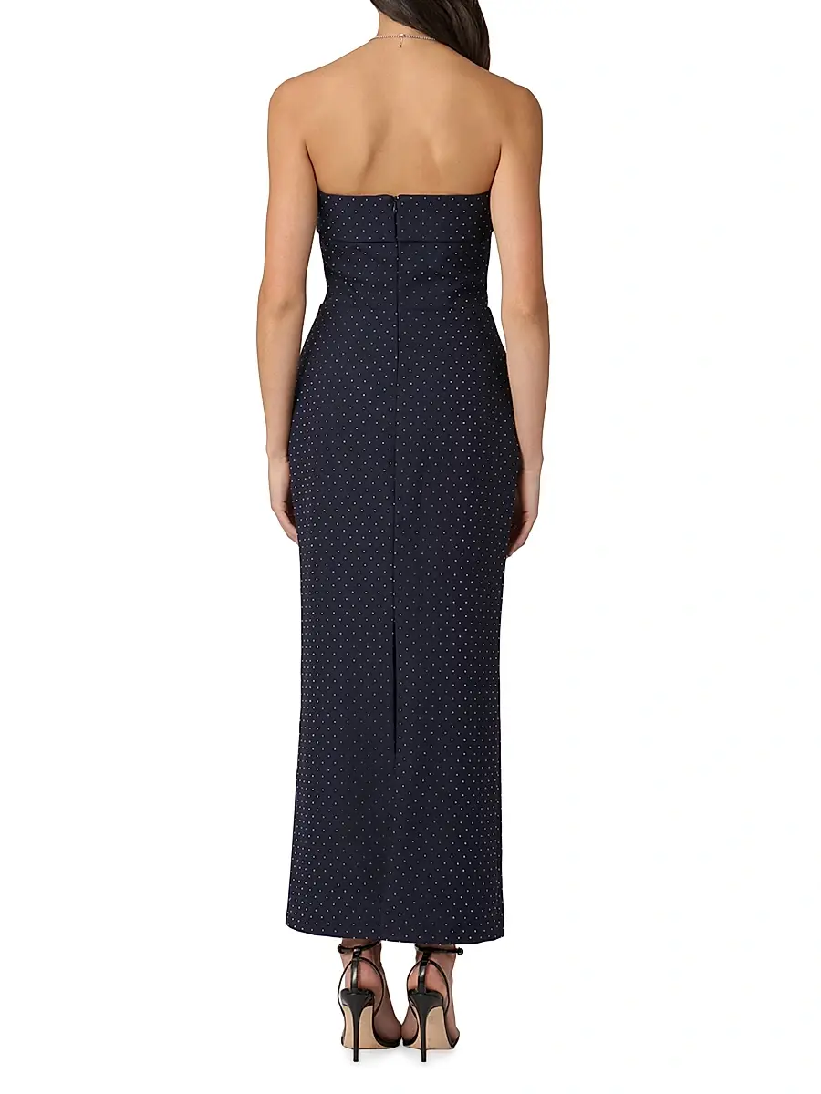 Shoshanna Women's Liza Crystal-Studded Twill Strapless Dress | Thumbnail 3 Shoshanna Women's Liza Crystal-Studded Twill Strapless Dress | Thumbnail 3