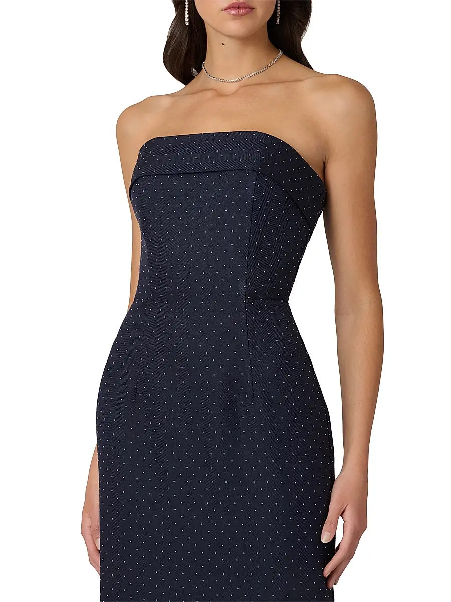 Shoshanna Women's Liza Crystal-Studded Twill Strapless Dress | Thumbnail 4 Shoshanna Women's Liza Crystal-Studded Twill Strapless Dress | Thumbnail 4
