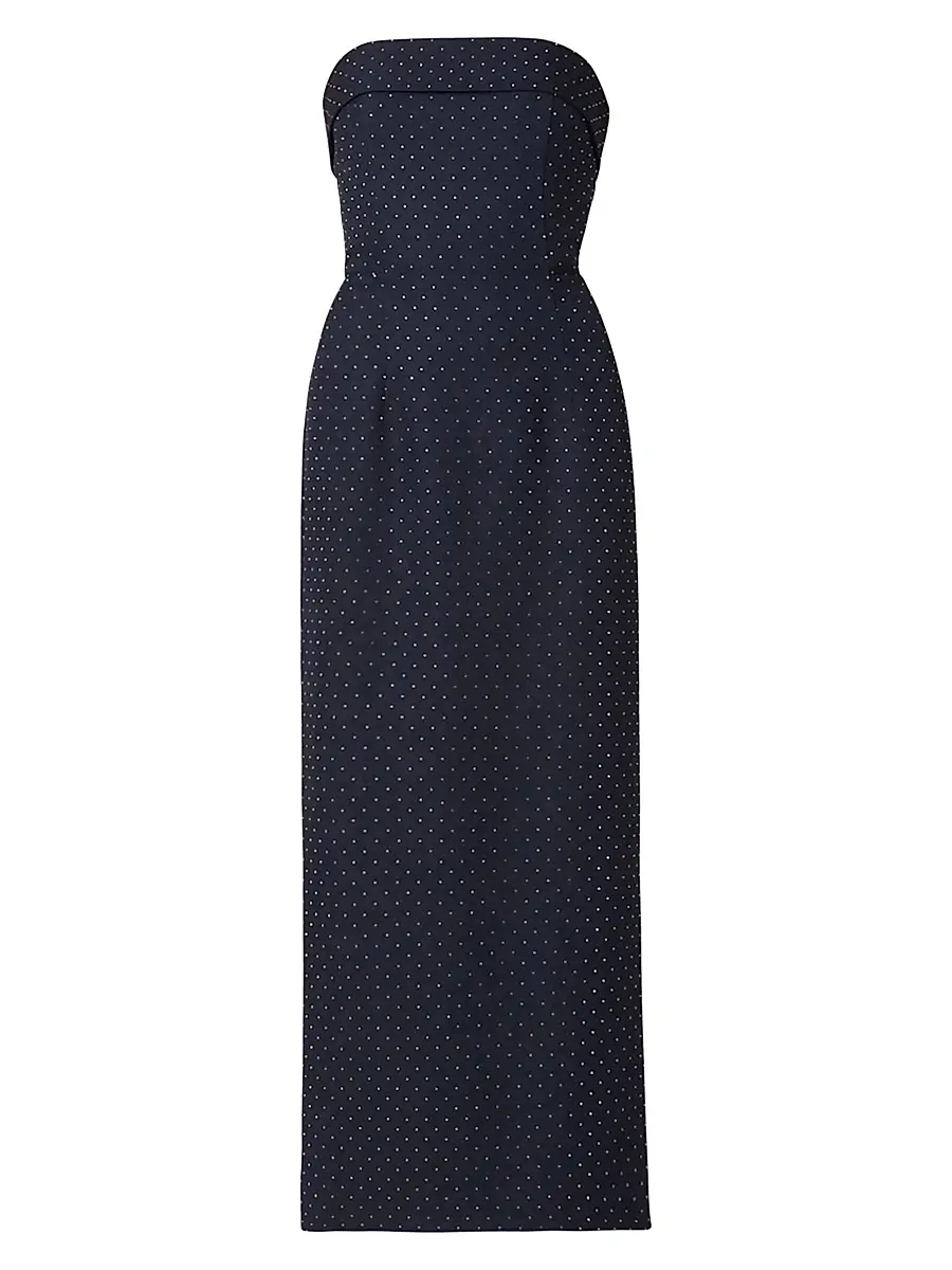 Shoshanna Women's Liza Crystal-Studded Twill Strapless Dress