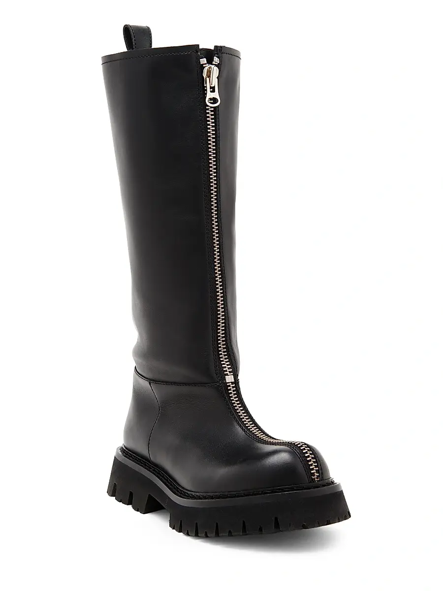 MOSCHINO Women's 40MM Zip-Front Leather Boots | Thumbnail 2 MOSCHINO Women's 40MM Zip-Front Leather Boots | Thumbnail 2