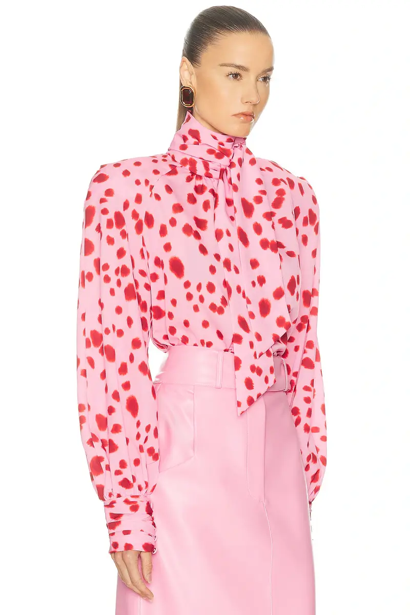 Rowen Rose Tie Neck Blouse | Thumbnail 2
