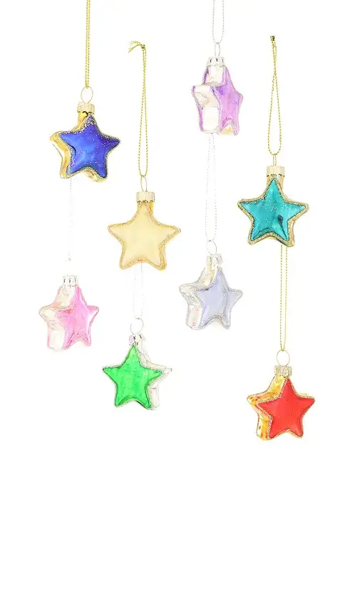 Festive Stars Ornament Set Of 8