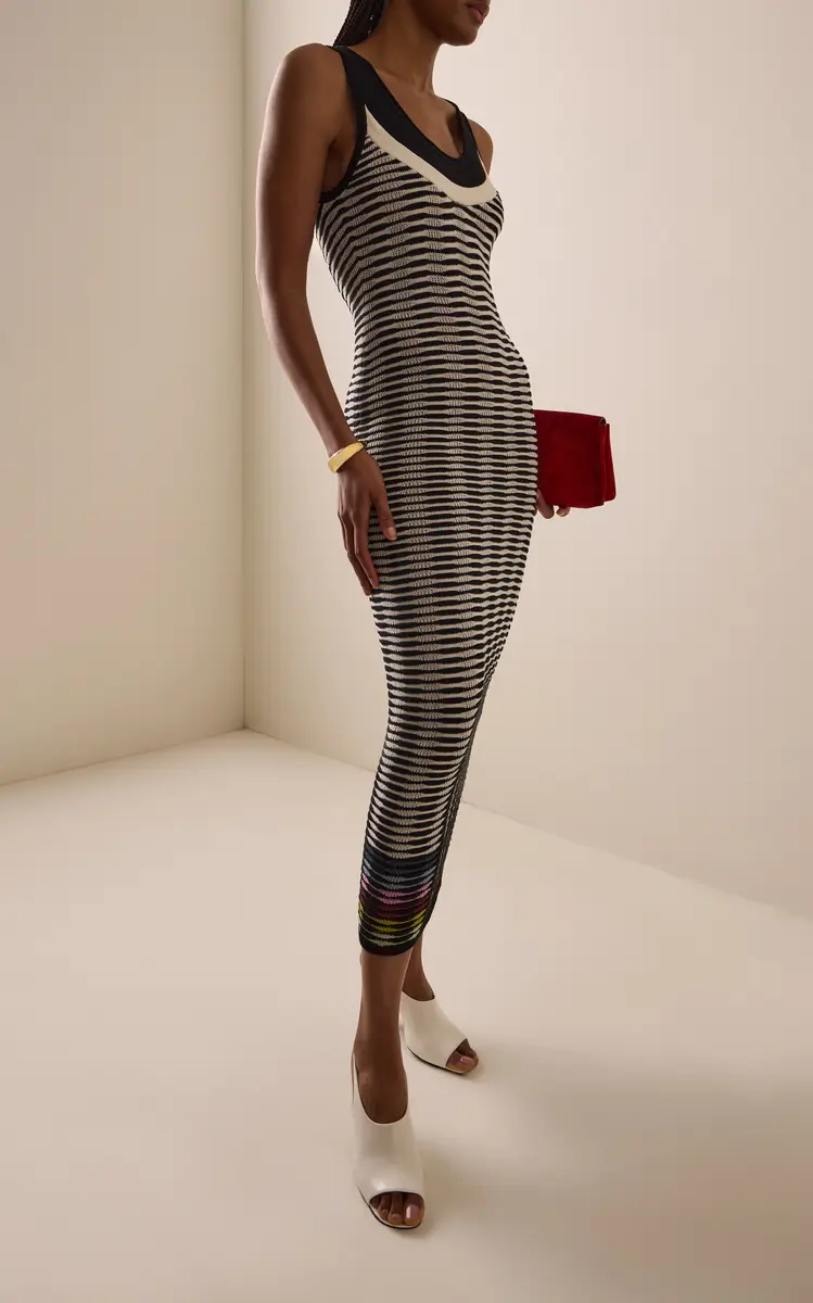 Christopher John Rogers Wave Knit Cotton Maxi Dress | Thumbnail 8 Christopher John Rogers Wave Knit Cotton Maxi Dress | Thumbnail 8