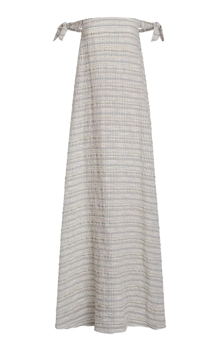 Narcissus Off-The-Shoulder Striped-Organza Gown Narcissus Off-The-Shoulder Striped-Organza Gown