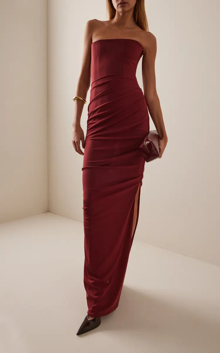 Alex Perry Strapless Stretch-Mesh Maxi Dress | Thumbnail 3 Alex Perry Strapless Stretch-Mesh Maxi Dress | Thumbnail 3