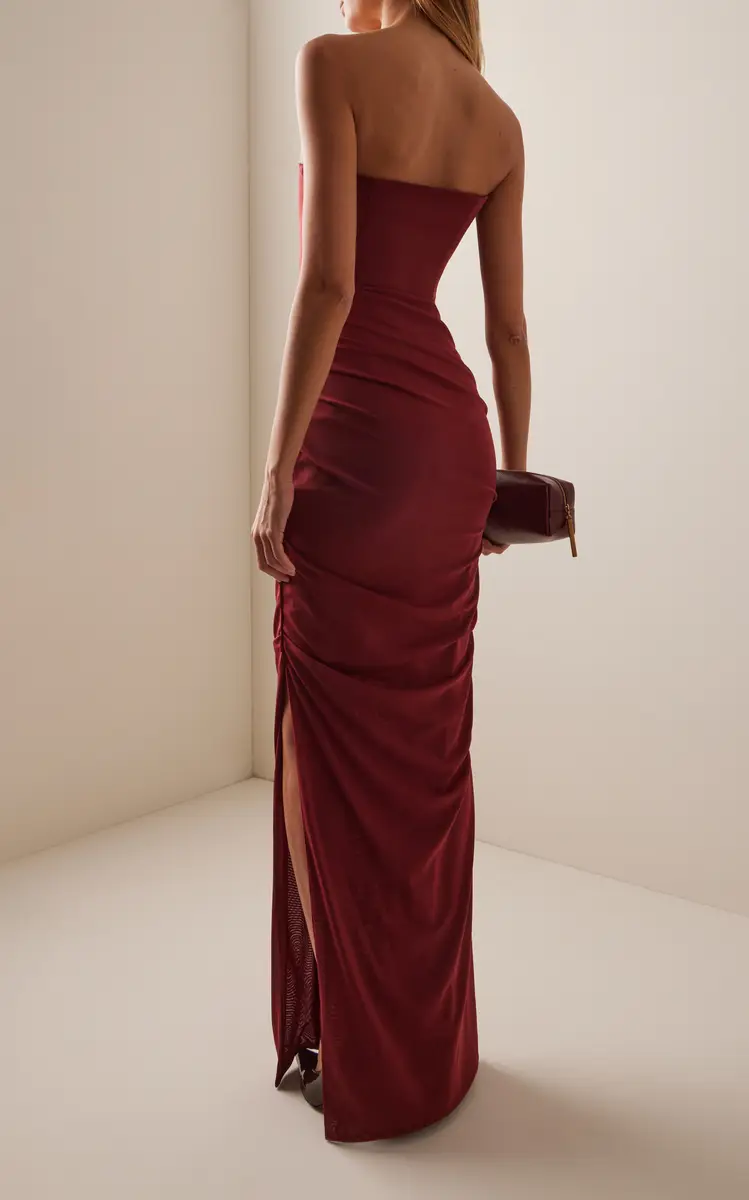 Alex Perry Strapless Stretch-Mesh Maxi Dress | Thumbnail 4 Alex Perry Strapless Stretch-Mesh Maxi Dress | Thumbnail 4