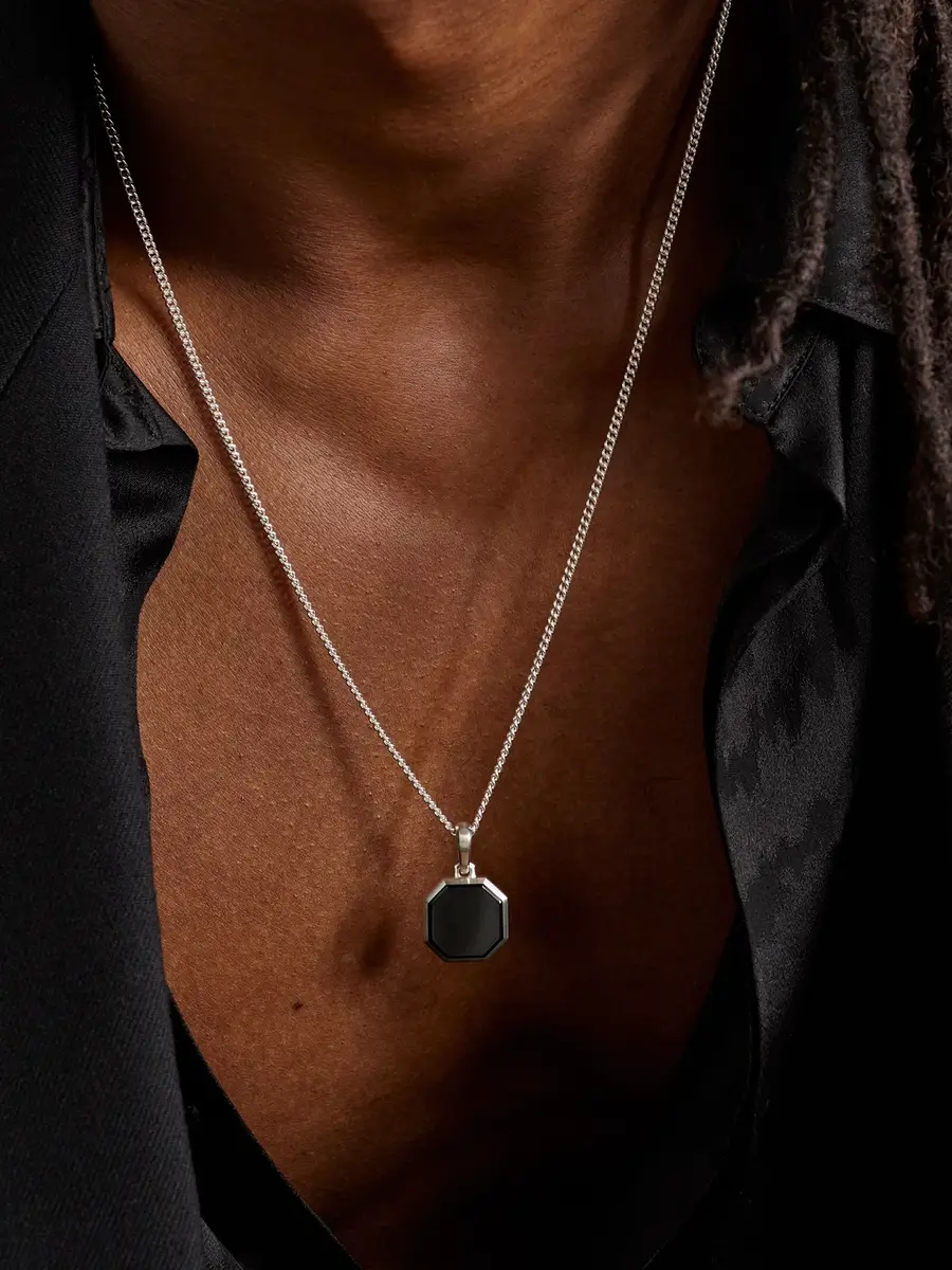 David Yurman Sterling Silver Onyx Pendant - Men | Thumbnail 2 David Yurman Sterling Silver Onyx Pendant - Men | Thumbnail 2