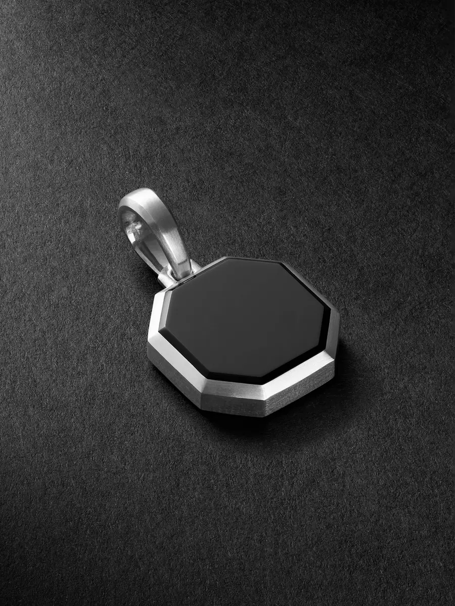 David Yurman Sterling Silver Onyx Pendant - Men