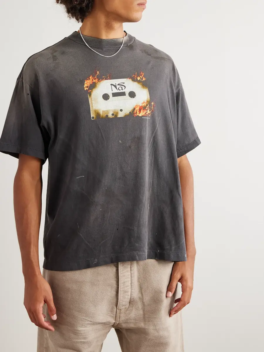 SAINT Mxxxxxx Nas Printed Cotton-Jersey T-Shirt - Men | Thumbnail 3 SAINT Mxxxxxx Nas Printed Cotton-Jersey T-Shirt - Men | Thumbnail 3