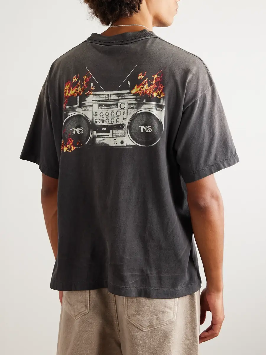 SAINT Mxxxxxx Nas Printed Cotton-Jersey T-Shirt - Men | Thumbnail 4 SAINT Mxxxxxx Nas Printed Cotton-Jersey T-Shirt - Men | Thumbnail 4