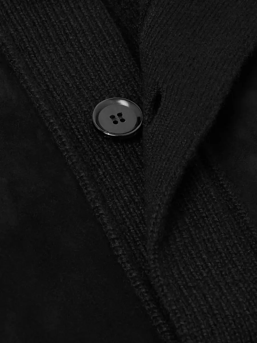 Zegna Suede-Trimmed Textured-Cashmere Jacket - Men | Thumbnail 5