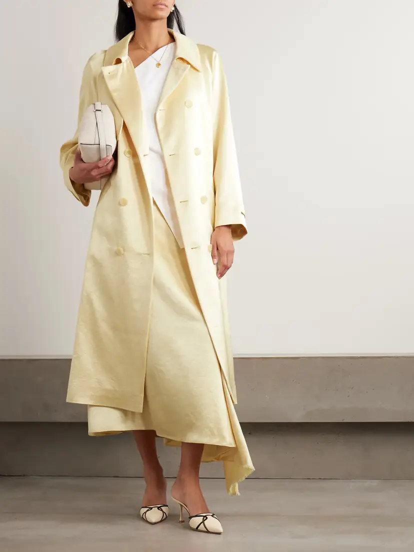 Abadia Double-breasted Satin-twill Trench Coat | Thumbnail 2