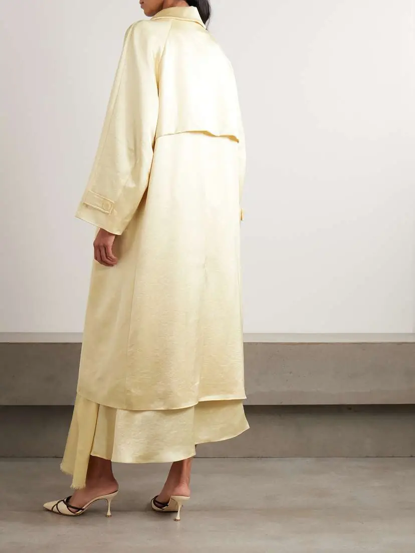 Abadia Double-breasted Satin-twill Trench Coat | Thumbnail 4
