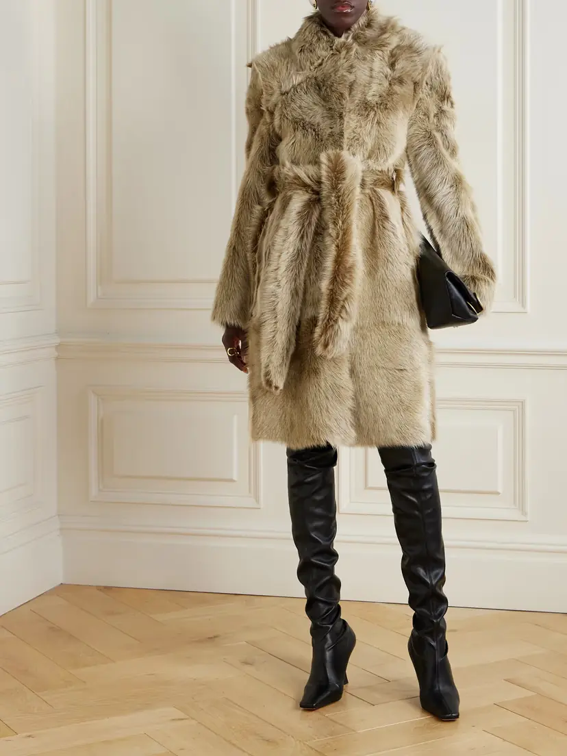 Nour Hammour Linden Belted Shearling Coat | Thumbnail 2
