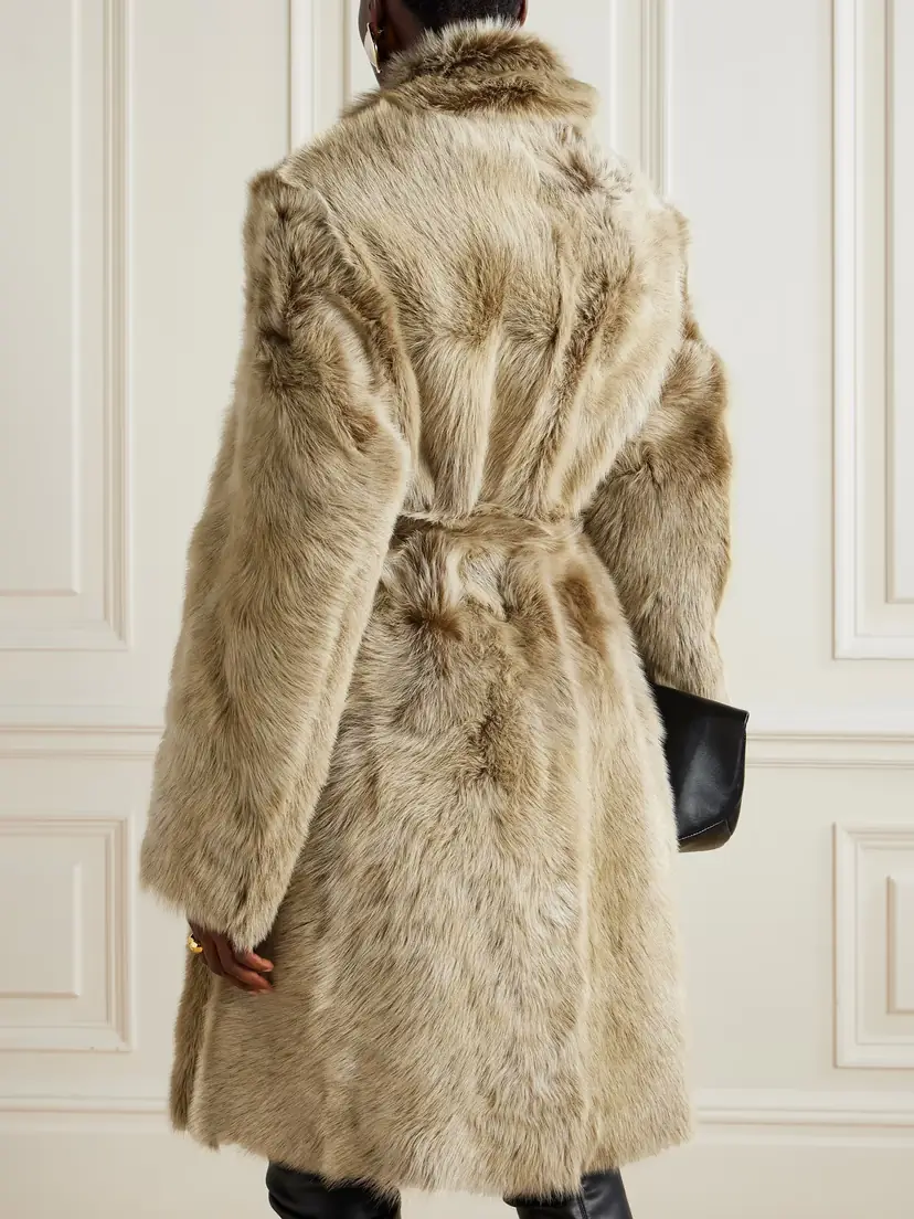 Nour Hammour Linden Belted Shearling Coat | Thumbnail 3