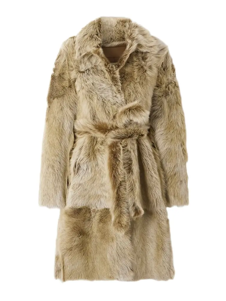 Linden Belted Shearling Coat