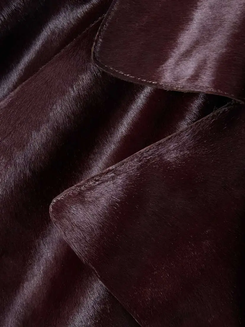 Nour Hammour Althea Belted Cow Hair Trench Coat | Thumbnail 4 Nour Hammour Althea Belted Cow Hair Trench Coat | Thumbnail 4
