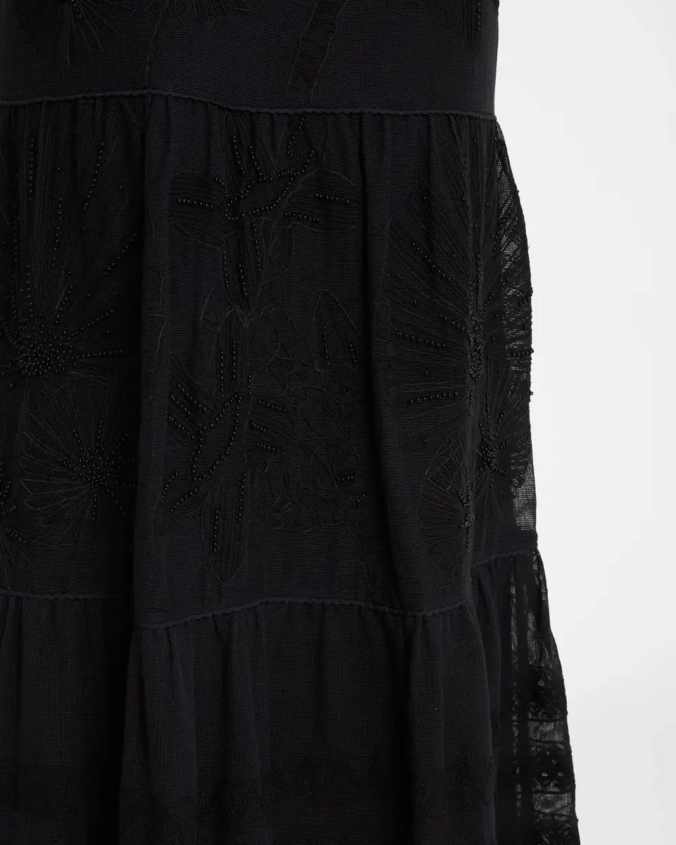 Emporio Sirenuse Elda Skirt With Flower Net Embroidery | Thumbnail 5 Emporio Sirenuse Elda Skirt With Flower Net Embroidery | Thumbnail 5