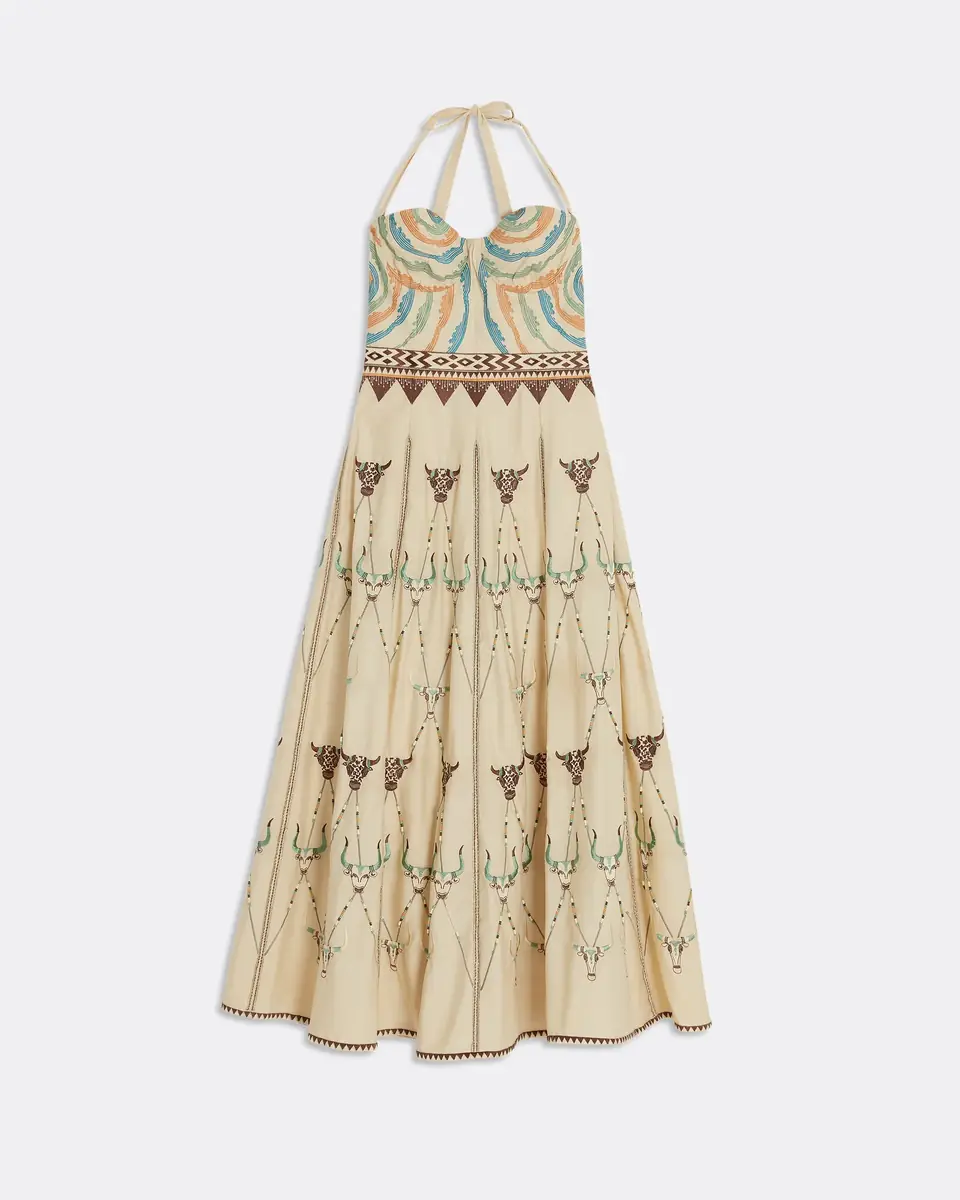 Emporio Sirenuse Lotty Dress with Sacred Bulls Embroidery | Thumbnail 8 Emporio Sirenuse Lotty Dress with Sacred Bulls Embroidery | Thumbnail 8