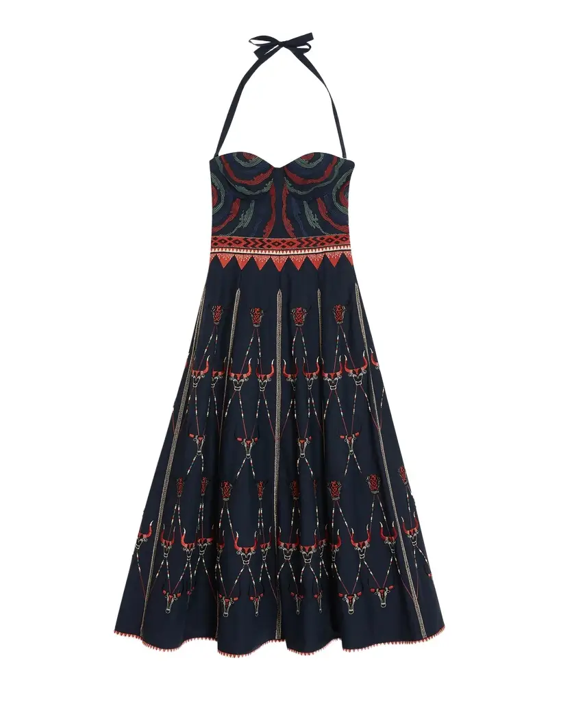 Emporio Sirenuse Lotty Dress with Sacred Bulls Embroidery | Image 1 Emporio Sirenuse Lotty Dress with Sacred Bulls Embroidery | Image 1