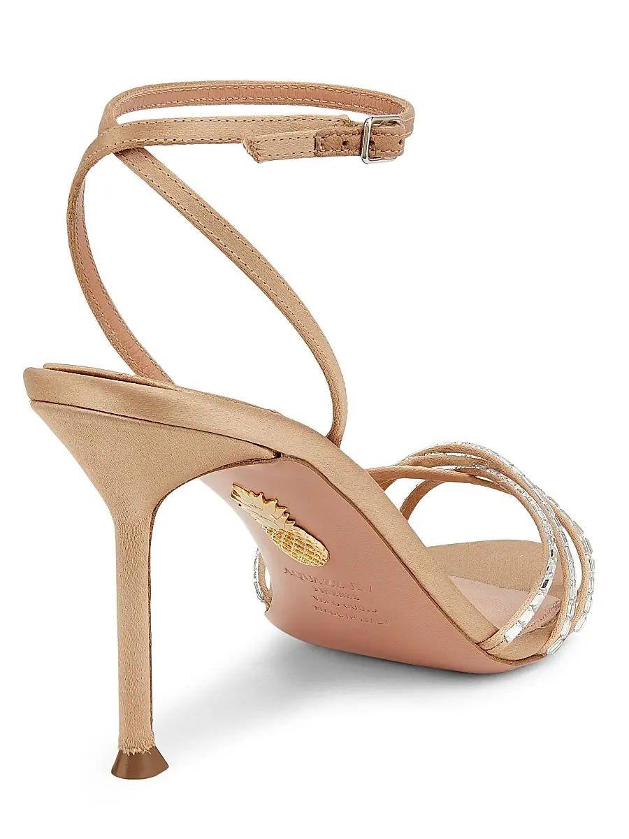 Aquazzura Women's Tell Me 85MM Crystal-Embellished Satin Sandals | Thumbnail 3 Aquazzura Women's Tell Me 85MM Crystal-Embellished Satin Sandals | Thumbnail 3