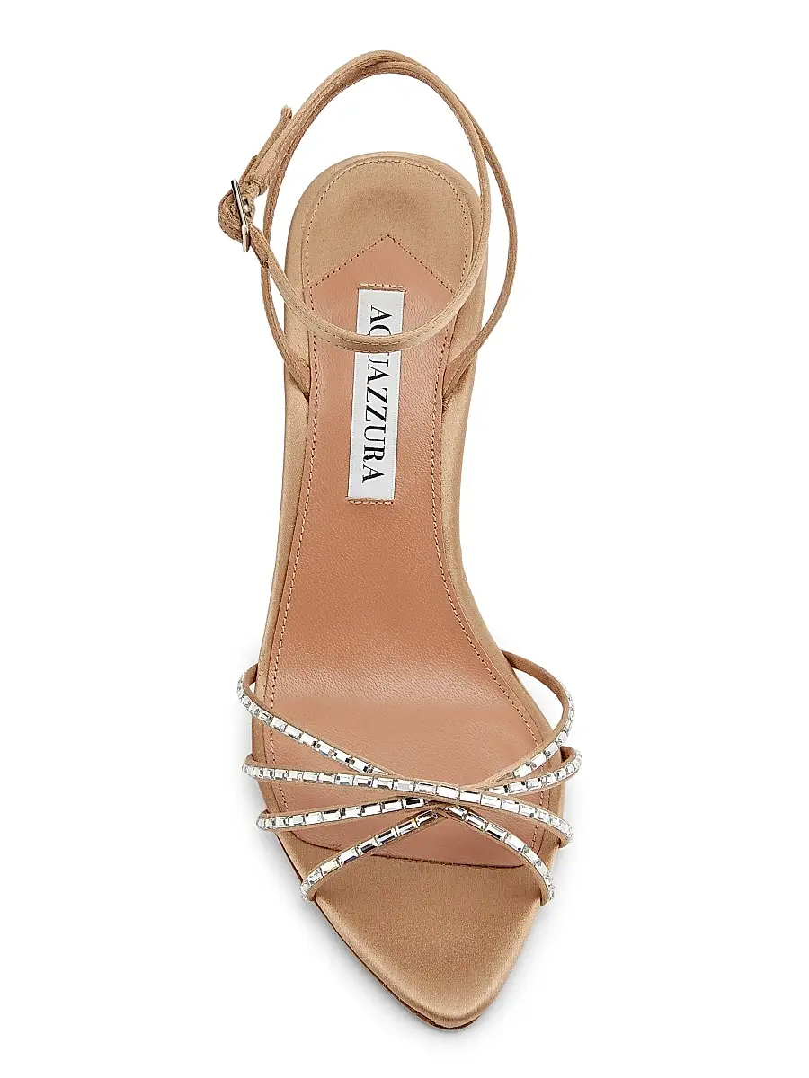 Aquazzura Women's Tell Me 85MM Crystal-Embellished Satin Sandals | Thumbnail 4 Aquazzura Women's Tell Me 85MM Crystal-Embellished Satin Sandals | Thumbnail 4