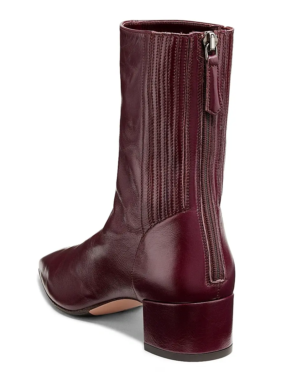 Aquazzura Women's Saint Honoré 35MM Leather Booties - Blackberry | Thumbnail 3 Aquazzura Women's Saint Honoré 35MM Leather Booties - Blackberry | Thumbnail 3