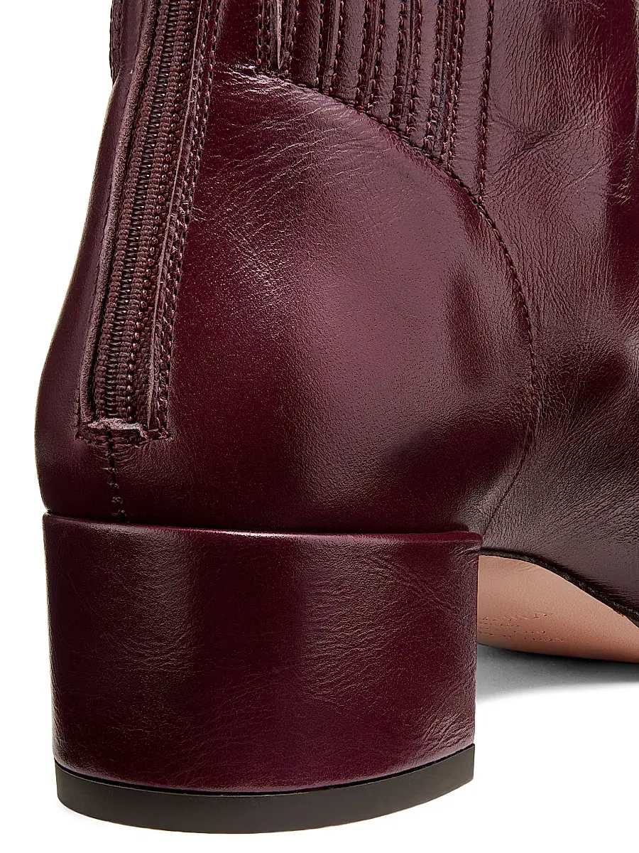 Aquazzura Women's Saint Honoré 35MM Leather Booties - Blackberry | Thumbnail 5 Aquazzura Women's Saint Honoré 35MM Leather Booties - Blackberry | Thumbnail 5
