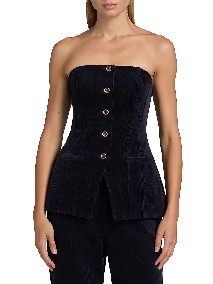 Cami NYC Women's Iman Cotton Corduroy Strapless Top | Thumbnail 3 Cami NYC Women's Iman Cotton Corduroy Strapless Top | Thumbnail 3