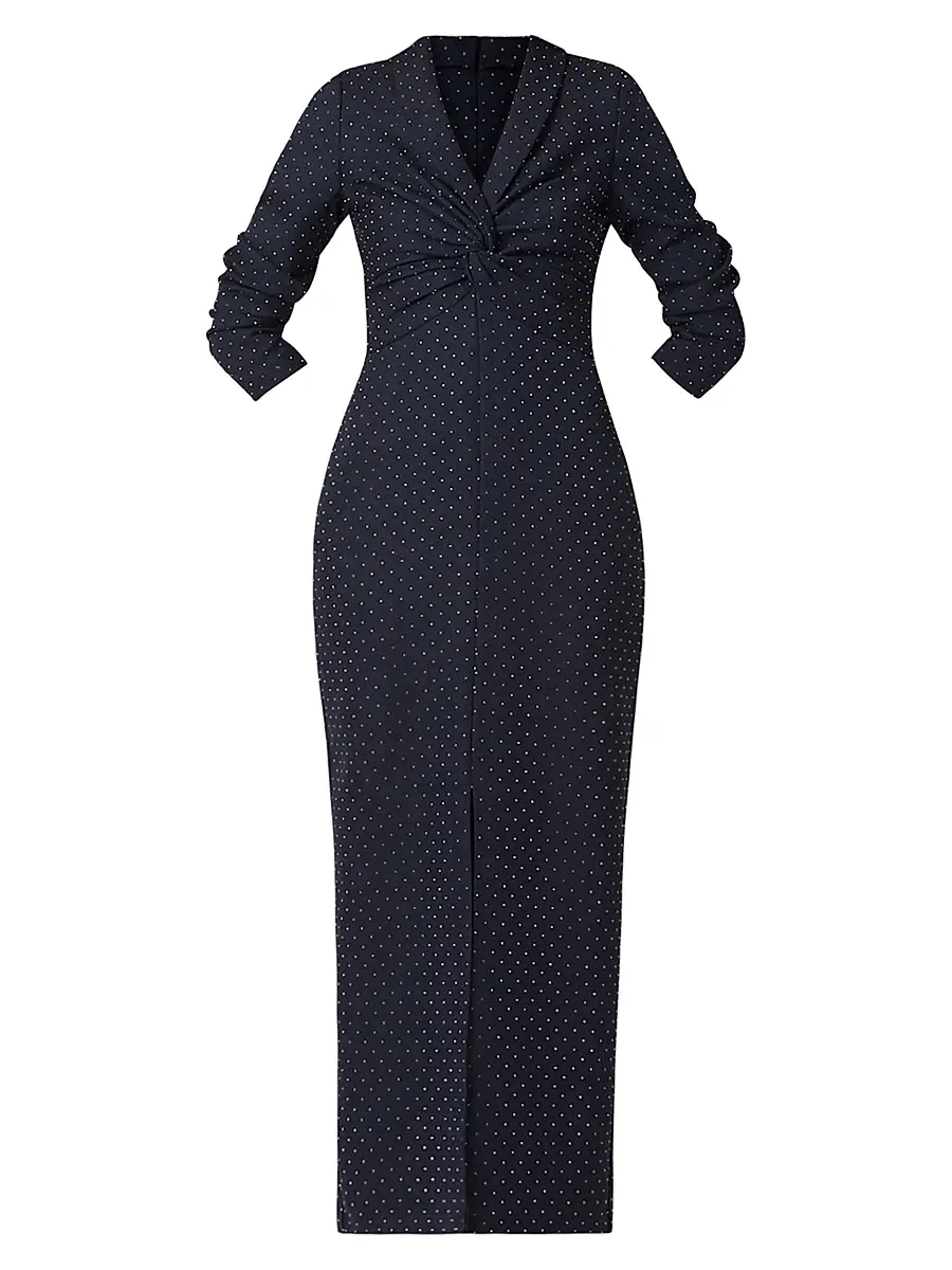 Shoshanna Women's Asher Twill Maxi Dress - Navy Silver | Image 1 Shoshanna Women's Asher Twill Maxi Dress - Navy Silver | Image 1