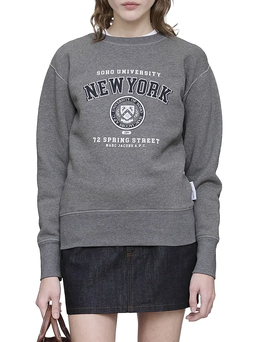 Marc Jacobs x A.P.C. Marc Jacobs x A. P.C. Women's NY Crewneck Shrunken-Fit Sweatshirt | Thumbnail 3 Marc Jacobs x A.P.C. Marc Jacobs x A. P.C. Women's NY Crewneck Shrunken-Fit Sweatshirt | Thumbnail 3