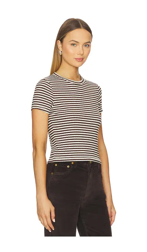 rag & bone Luca Stripe Rib Baby Tee | Thumbnail 2 rag & bone Luca Stripe Rib Baby Tee | Thumbnail 2