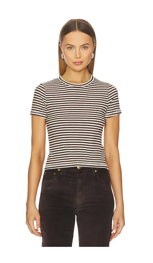 rag & bone Luca Stripe Rib Baby Tee