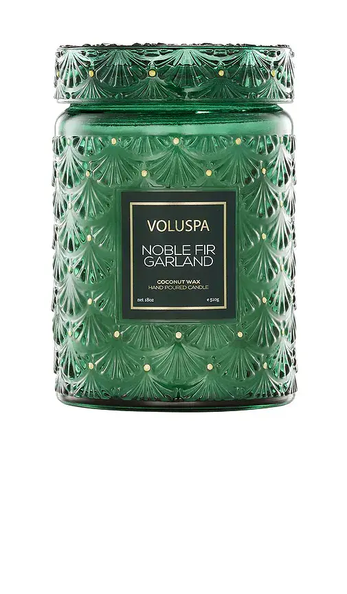 Voluspa Noble Fir Garland Large Jar candle | Image 1 Voluspa Noble Fir Garland Large Jar candle | Image 1