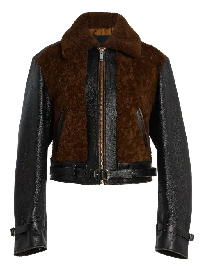 Shearling-Trimmed Leather Jacket Shearling-Trimmed Leather Jacket