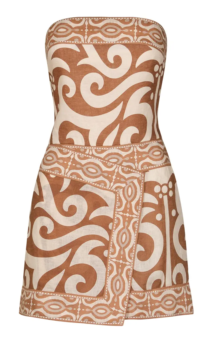 Johanna Ortiz Raíz Ritua Strapless Linen Mini Dress | Image 1 Johanna Ortiz Raíz Ritua Strapless Linen Mini Dress | Image 1