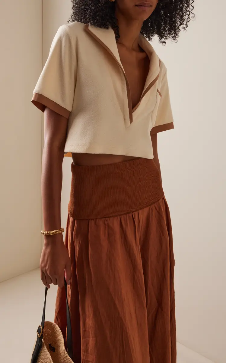 Johanna Ortiz Misty Hem Cropped Cotton-Terry Shirt | Thumbnail 3 Johanna Ortiz Misty Hem Cropped Cotton-Terry Shirt | Thumbnail 3
