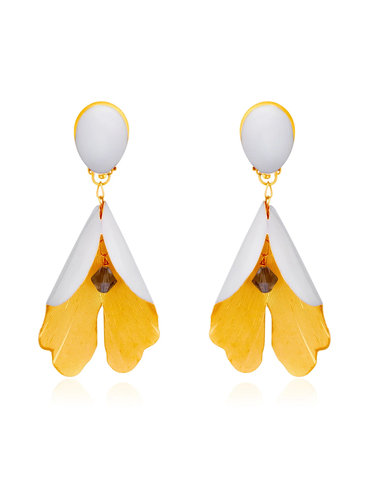 Oscar de la Renta Bell Flower Enamel Large Earrings