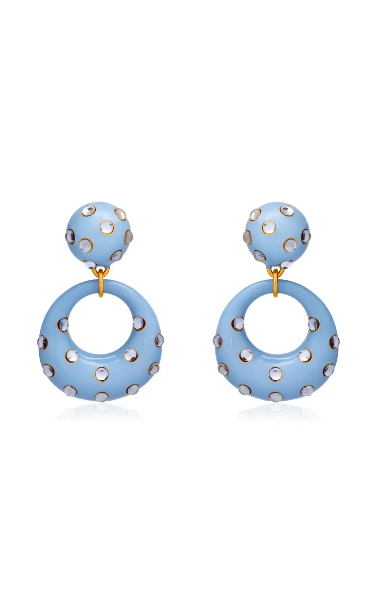 Oscar de la Renta Cabochon Enamel Drop Earrings | Thumbnail 2 Oscar de la Renta Cabochon Enamel Drop Earrings | Thumbnail 2