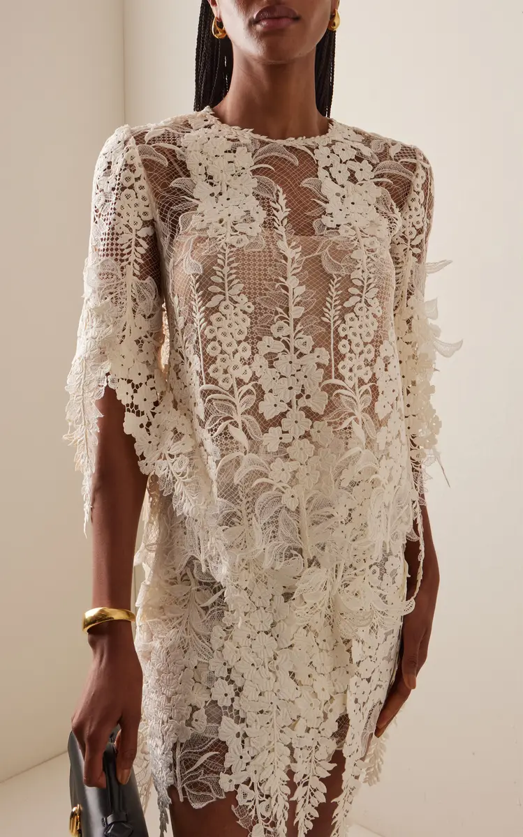 Oscar de la Renta Appliquéd Lace Top | Thumbnail 2