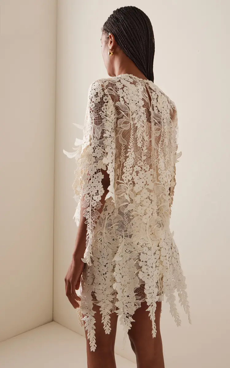 Oscar de la Renta Appliquéd Lace Top | Thumbnail 4