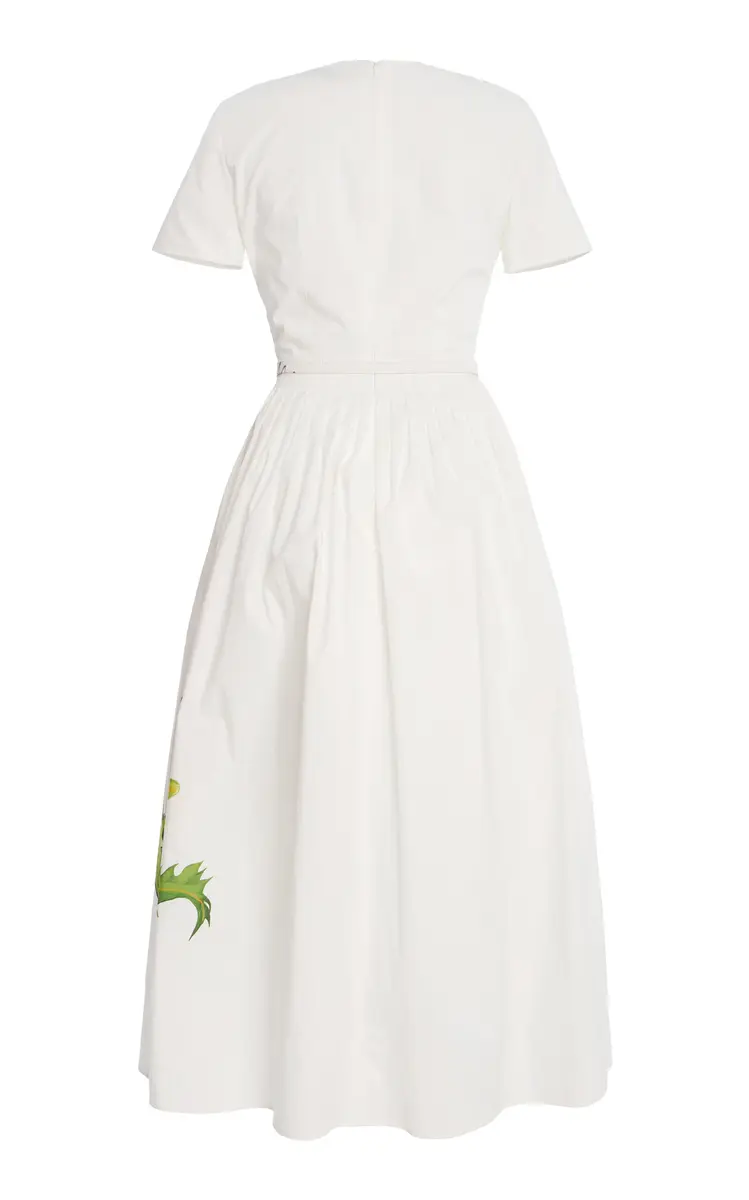 Oscar de la Renta Dandelion-Printed Cotton-Poplin Midi Dress | Thumbnail 5 Oscar de la Renta Dandelion-Printed Cotton-Poplin Midi Dress | Thumbnail 5