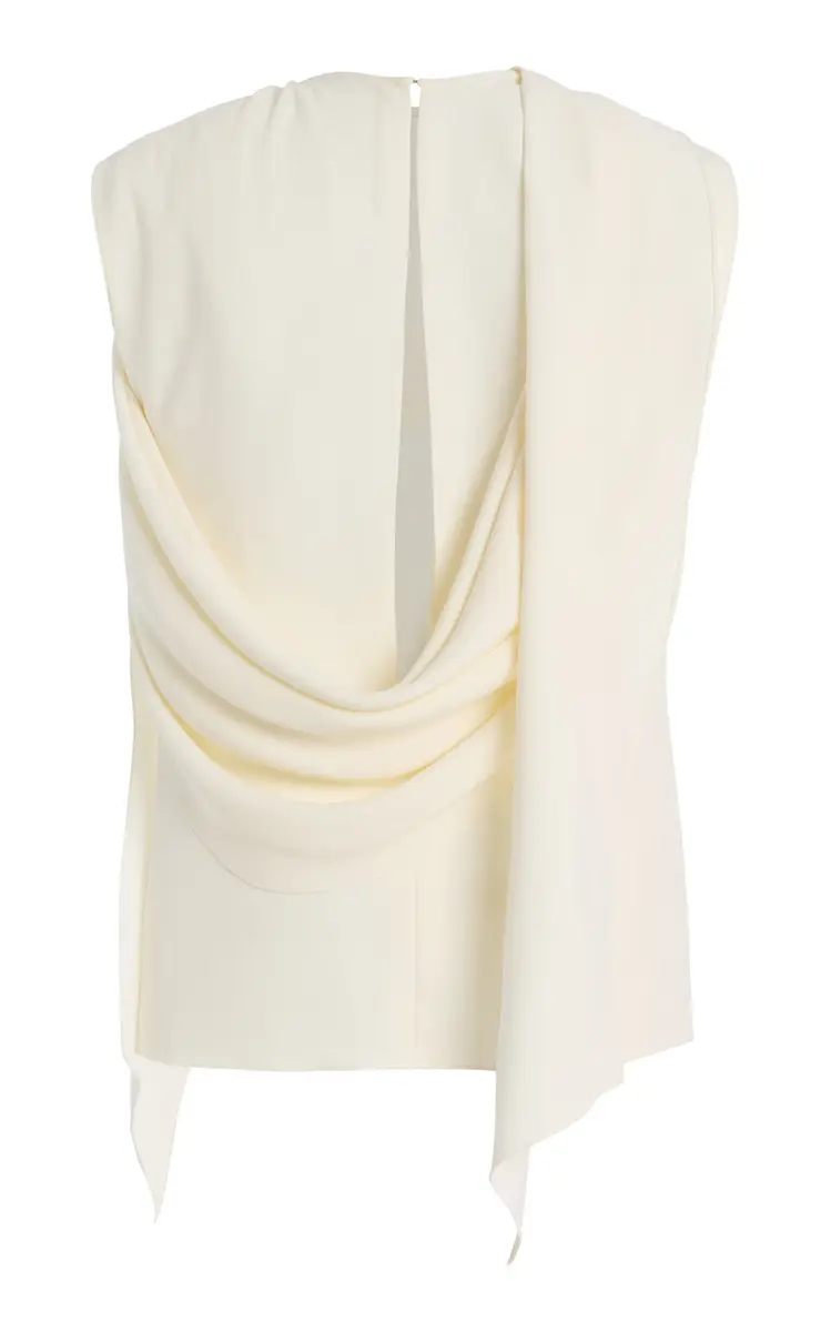 Oscar de la Renta Sash-Detailed Silk-Georgette Top | Thumbnail 5