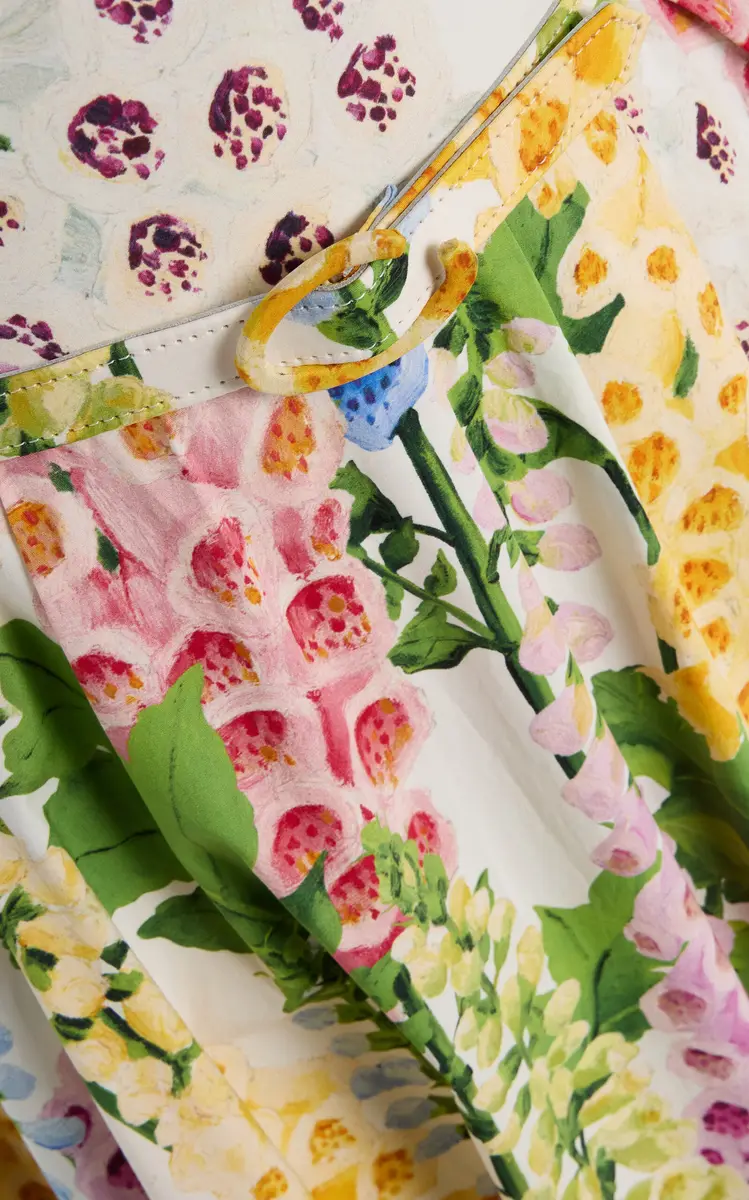 Oscar de la Renta Foxglove-Printed Cotton-Poplin Midi Halter Dress | Thumbnail 6