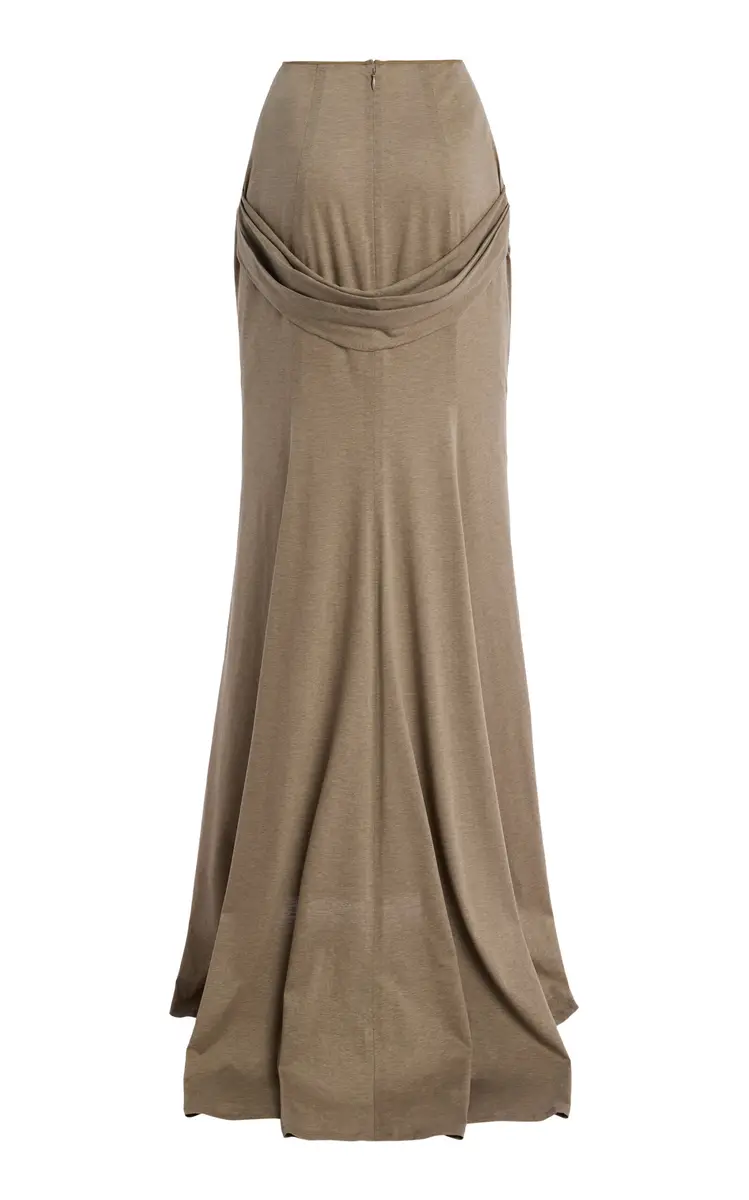 Wiederhoeft Floor-Length Jersey Skirt With Back Drape  | Thumbnail 4
