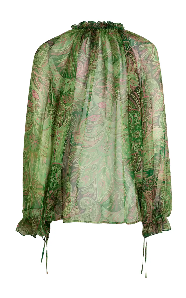 Etro Ruffled Silk Top | Thumbnail 3