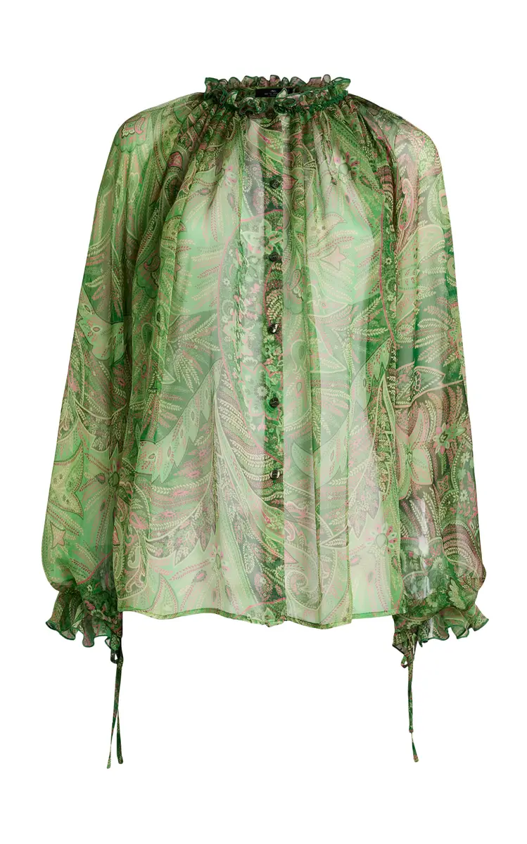 Ruffled Silk Top